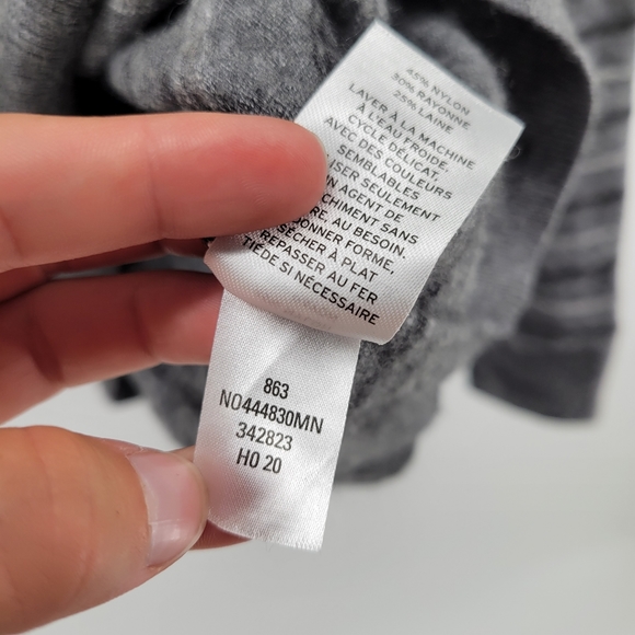 Nordstrom men's shop wool blend striped pullover sweater crewneck grey M - Picture 4 of 5